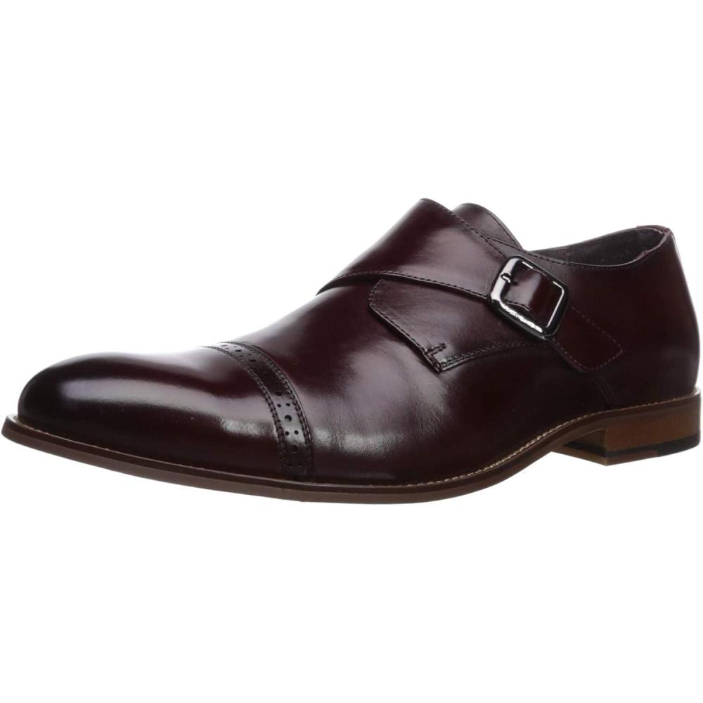 imageStacy Adams Mens Desmond CapToe MonkStrap Slipon LoaferMonkStrap LoaferBurgundy