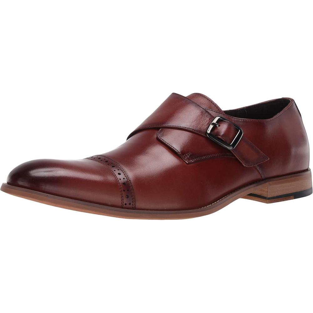 imageStacy Adams Mens Desmond CapToe MonkStrap Slipon LoaferMonkStrap LoaferCognac
