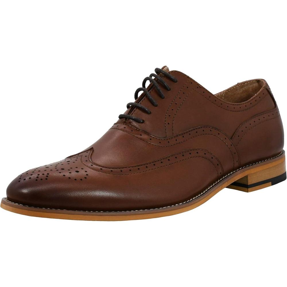imageStacy Adams Mens Dunbar Wingtip OxfordChocolate