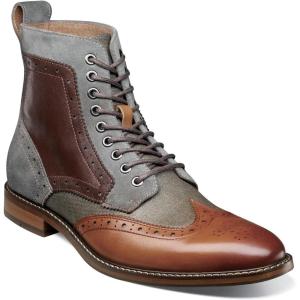 Stacy Adams Men’s, Finnegan Wingtip Lace Up Boot(Cognac Multi)
