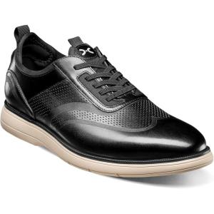 Stacy Adams Mens Edgewood Wingtip Elastic Lace(Black)