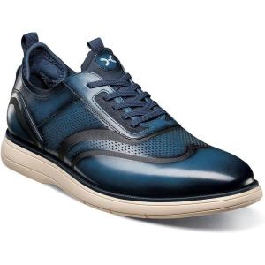 Stacy Adams Mens Edgewood Wingtip Elastic Lace(Blue)