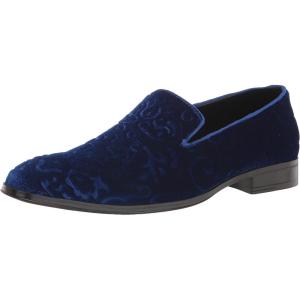 Stacy Adams Mens Saunders Velour Slip on(Royal Blue)