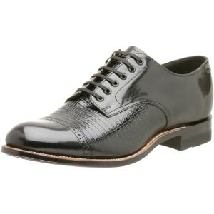 Stacy Adams Men’s Madison Lizard Print Oxford(Black – 49)