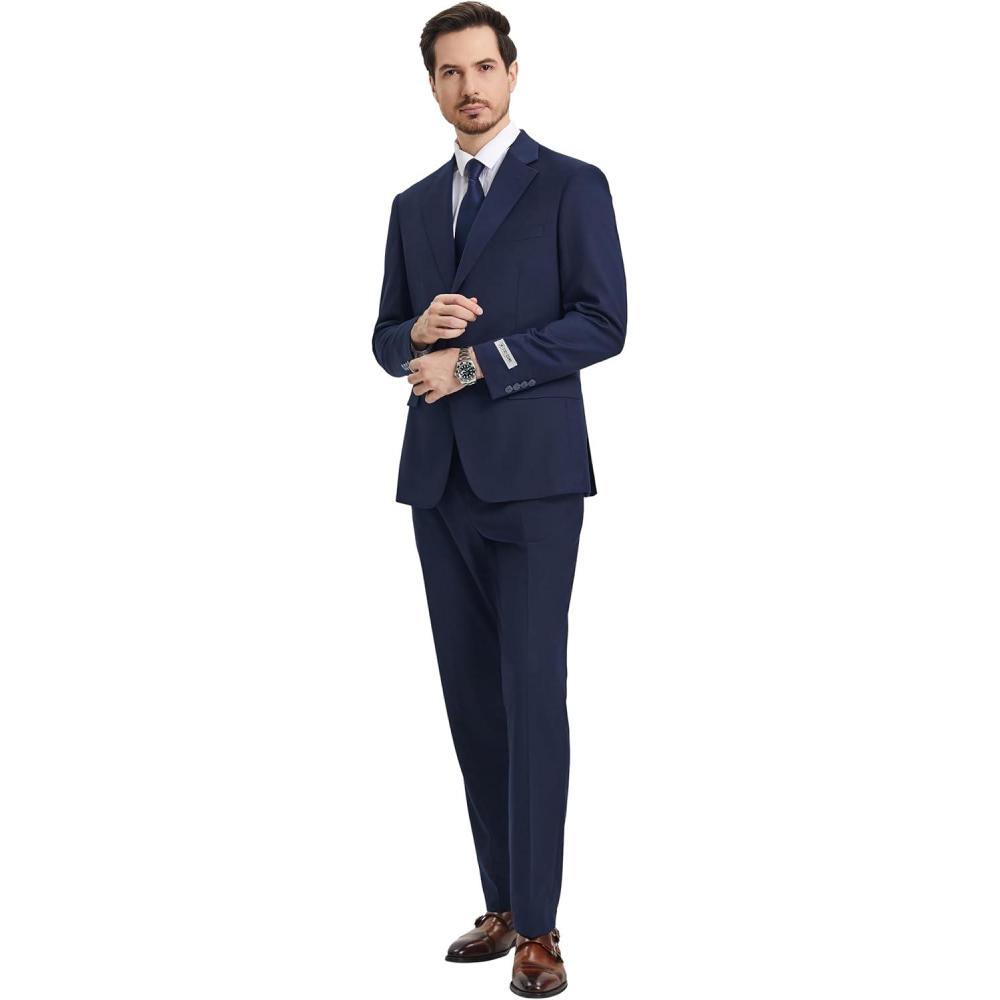 imageSTACY ADAMS Suits 3pc Suit Set Jacket Vest and Dress PantsHybridFit SuitsNavy