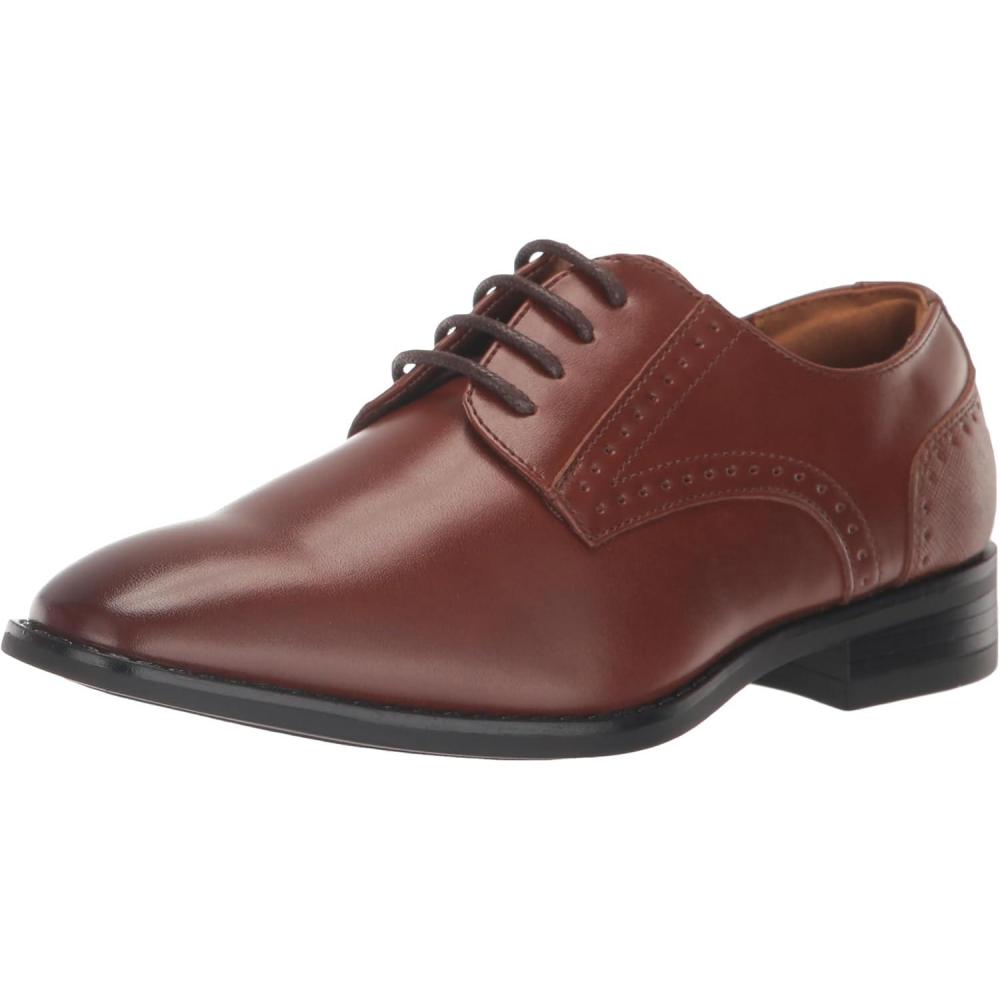 imageStacy Adams Boys Kalvin Plain Toe OxfordCognac
