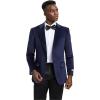 STACY ADAMS Men’s Classic Modern Blazer Jacket – Slim Fit Solid Velvet Tailored Jacket Only(Navy)