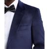STACY ADAMS Men’s Classic Modern Blazer Jacket – Slim Fit Solid Velvet Tailored Jacket Only(Navy)