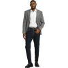 STACY ADAMS Men’s Classic Modern Blazer Jacket – Slim Fit Tweed Tailored Jacket Only(Grey)