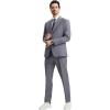 STACY ADAMS Suits 3pc Suit Set, Jacket Vest and Dress Pants,Hybrid-Fit Suits(Grey)