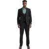 STACY ADAMS Men’s Classic 3-Piece Suit – Sharp Tailored Jacket, Sleek Vest, and Modern Slim-Fit Trousers(Black)