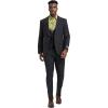 STACY ADAMS Men’s Classic 3-Piece Suit – Sharp Tailored Jacket, Sleek Vest, and Modern Slim-Fit Trousers(Dark Grey)