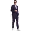 STACY ADAMS Men’s Classic 3-Piece Suit – Sharp Tailored Jacket, Sleek Vest, and Modern Slim-Fit Trousers(Eggplant)