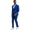 STACY ADAMS Men’s Classic 3-Piece Suit – Sharp Tailored Jacket, Sleek Vest, and Modern Slim-Fit Trousers(Indigo Blue)
