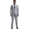 STACY ADAMS Men’s Classic 3-Piece Suit – Sharp Tailored Jacket, Sleek Vest, and Modern Slim-Fit Trousers(Light Grey)