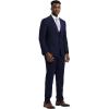 STACY ADAMS Men’s Classic 3-Piece Suit – Sharp Tailored Jacket, Sleek Vest, and Modern Slim-Fit Trousers(Navy Blue)
