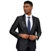 STACY ADAMS Men’s Classic Modern Blazer Jacket – Slim Fit Paisley with Satin Shawl Lapel Tailored Jacket Only(Black)