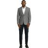 STACY ADAMS Men’s Classic Modern Blazer Jacket – Slim Fit Tweed Tailored Jacket Only(Grey)