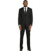 STACY ADAMS Men’s Classic Pinstripe 3-Piece Suit – Sharp Tailored Jacket, Vest, and Trousers(Black)