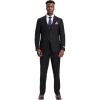 STACY ADAMS Suits 3pc Suit Set, Jacket Vest and Dress Pants,Hybrid-Fit Suits(Black)
