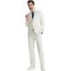 STACY ADAMS Suits 3pc Suit Set, Jacket Vest and Dress Pants,Hybrid-Fit Suits(Ivory)