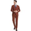 STACY ADAMS Suits 3pc Suit Set, Jacket Vest and Dress Pants,Hybrid-Fit Suits(Light Brown)
