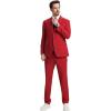 STACY ADAMS Suits 3pc Suit Set, Jacket Vest and Dress Pants,Hybrid-Fit Suits(Red)