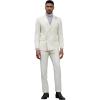 STACY ADAMS Suits 3pc Suit Set,Double Breasted Jacket Vest and Dress Pants,Hybrid-Fit Suits(Ivory)