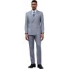 STACY ADAMS Suits 3pc Suit Set,Double Breasted Jacket Vest and Dress Pants,Hybrid-Fit Suits(Medium Grey)