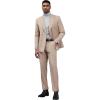 STACY ADAMS Suits 3pc Suit Set,Double Breasted Jacket Vest and Dress Pants,Hybrid-Fit Suits(Tan)