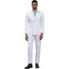 STACY ADAMS Suits 3pc Suit Set,Double Breasted Jacket Vest and Dress Pants,Hybrid-Fit Suits(White)