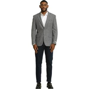 STACY ADAMS Men’s Classic Modern Blazer Jacket – Slim Fit Tweed Tailored Jacket Only(Grey)