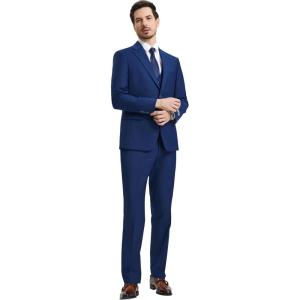 STACY ADAMS Suits 3pc Suit Set, Jacket Vest and Dress Pants,Hybrid-Fit Suits(Indigo)