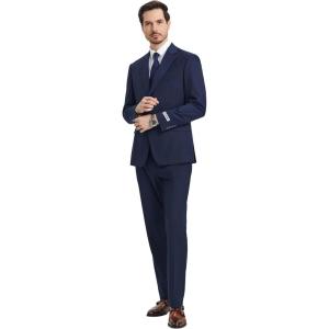 STACY ADAMS Suits 3pc Suit Set, Jacket Vest and Dress Pants,Hybrid-Fit Suits(Navy)
