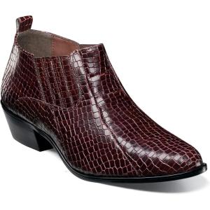 STACY ADAMS mens Sandoval Heeled Ankle Boot(Burgundy)