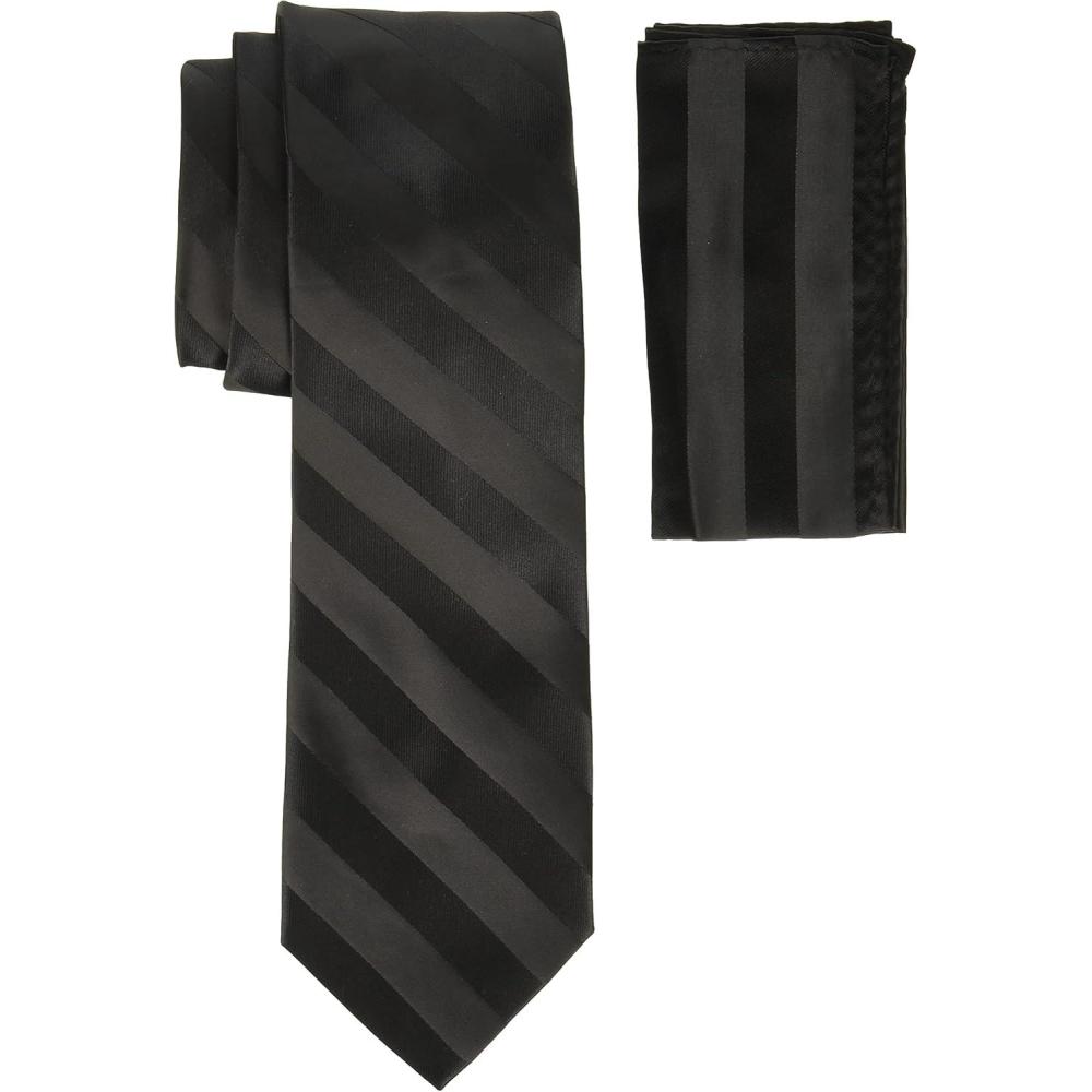 imageStacy Adams Mens Extra Long Formal Stripe Tie SetBlack