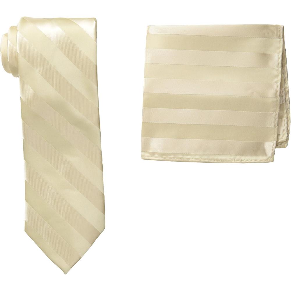 imageStacy Adams Mens Extra Long Formal Stripe Tie SetIvory