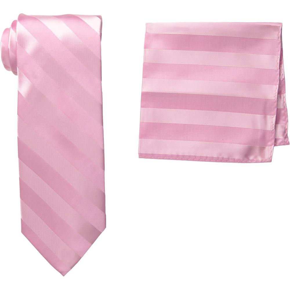 imageStacy Adams Mens Extra Long Formal Stripe Tie SetPink