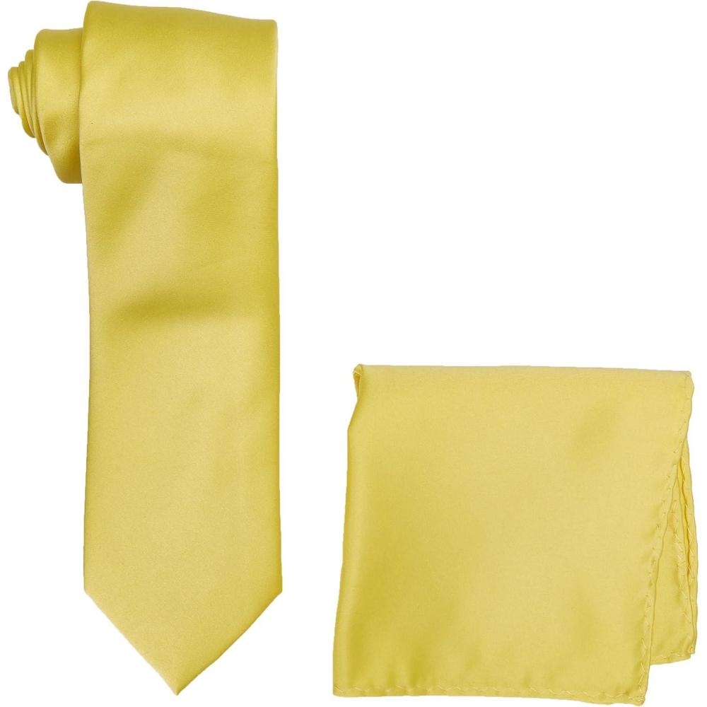imageStacy Adams Mens Satin solid Tie SetBanana