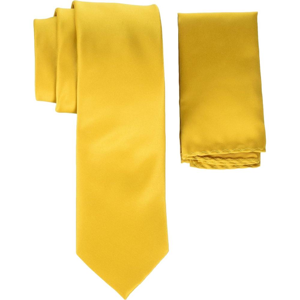 imageStacy Adams Mens Satin solid Tie SetGold