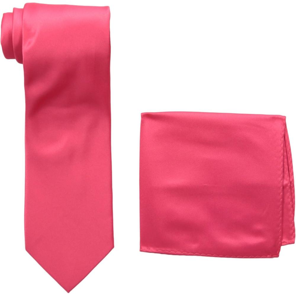 imageStacy Adams Mens Satin solid Tie SetHot Pink