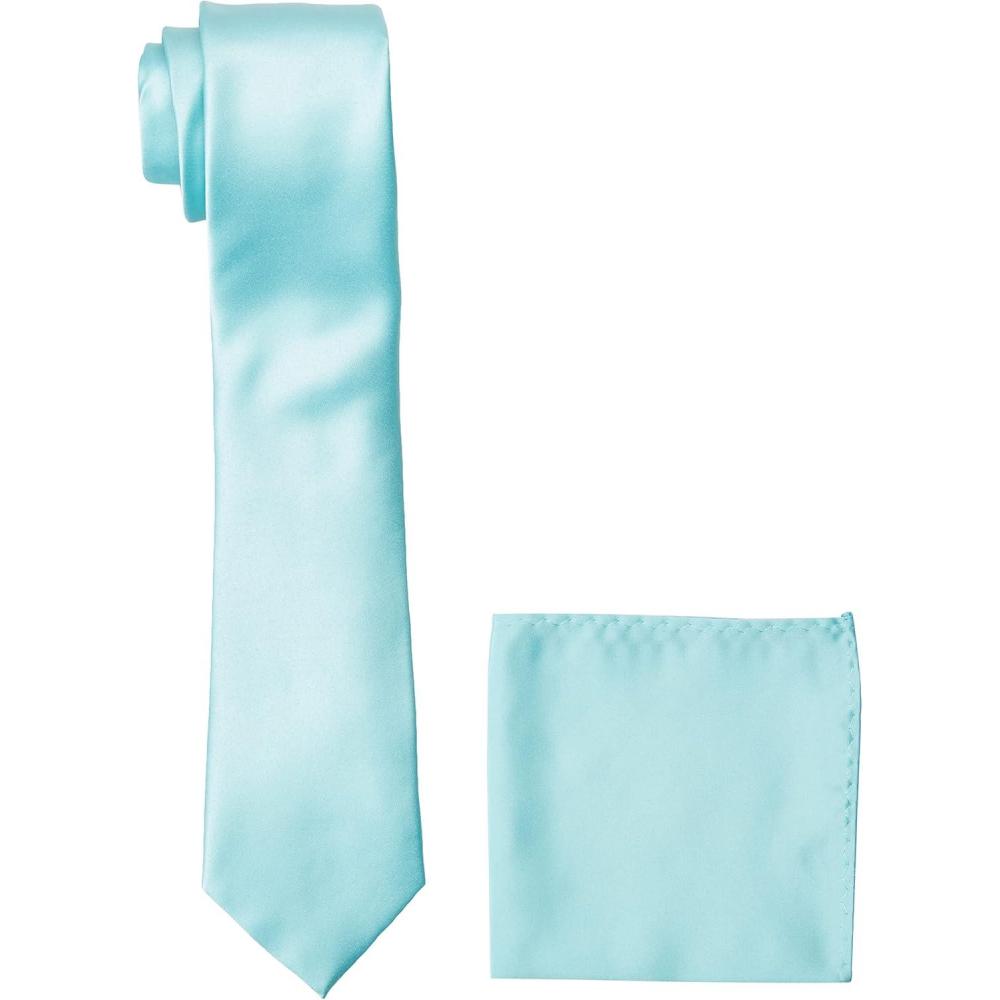 imageStacy Adams Mens Satin solid Tie SetMint