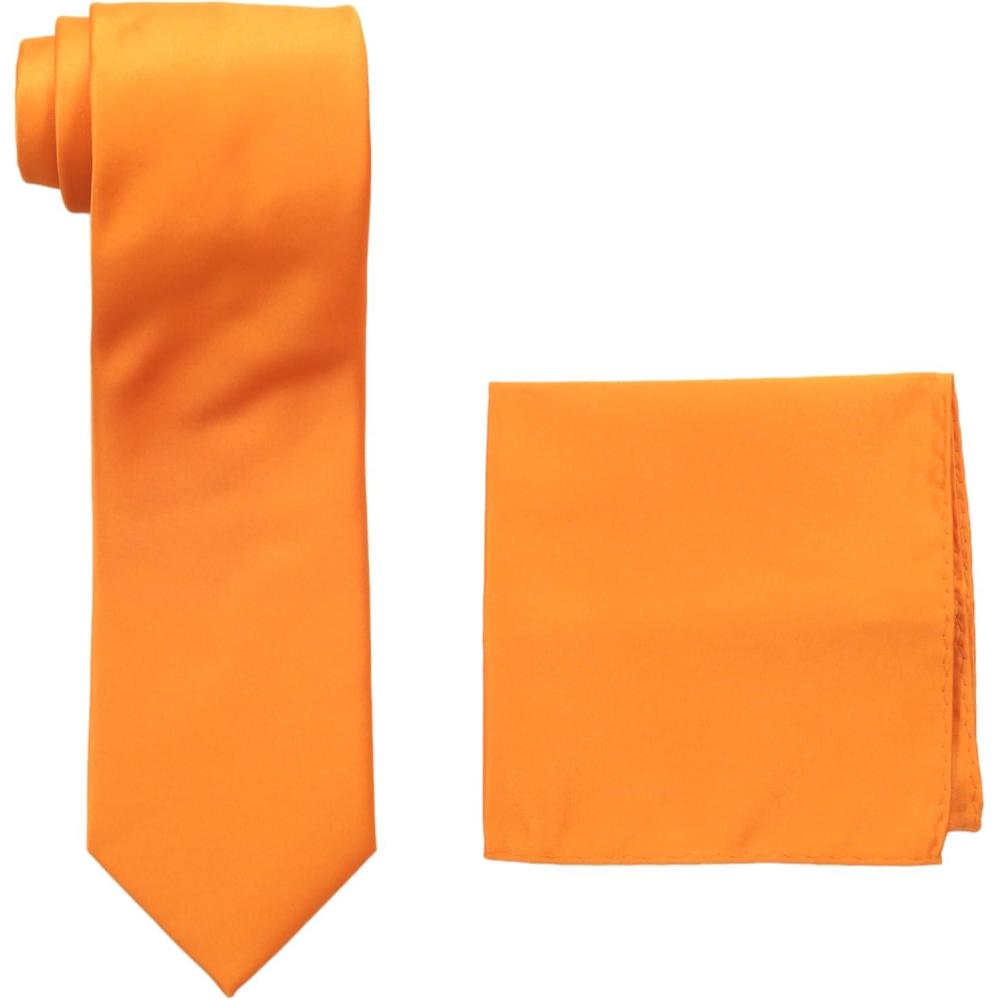 imageStacy Adams Mens Satin solid Tie SetOrange