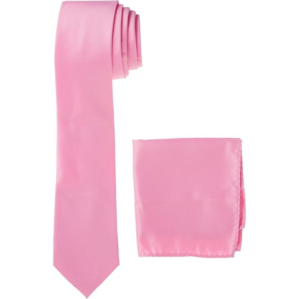 imageStacy Adams Mens Satin solid Tie SetPink