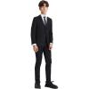 STACY ADAMS Boys’ Classic 5-Piece Suit Set – Blazer, Vest, Pants, Shirt & Tie(Black)