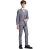 STACY ADAMS Boys’ Classic 5-Piece Suit Set – Blazer, Vest, Pants, Shirt & Tie(Grey)
