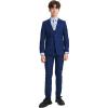 STACY ADAMS Boys’ Classic 5-Piece Suit Set – Blazer, Vest, Pants, Shirt & Tie(Indigo Blue)