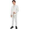 STACY ADAMS Boys’ Classic 5-Piece Suit Set – Blazer, Vest, Pants, Shirt & Tie(Ivory)