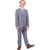 STACY ADAMS Boys’ Classic 5-Piece Suit Set – Blazer, Vest, Pants, Shirt & Tie(Medium Grey)