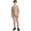 STACY ADAMS Boys’ Classic 5-Piece Suit Set – Blazer, Vest, Pants, Shirt & Tie(Medium Tan)
